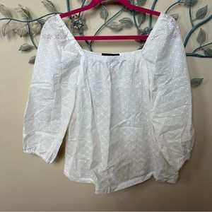 Sanctuary Izzy Eyelet Peasant Top  style #XB9100V7 Sz XL EUC